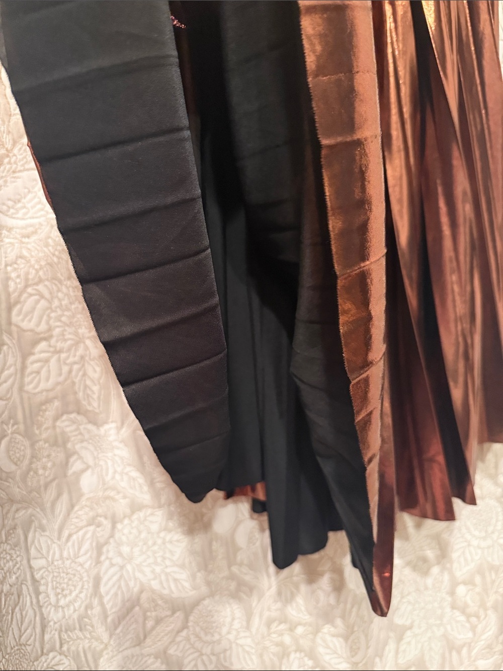 Metallic Pleated Maxi Skirt - Copper Brown - Picture 7 of 7